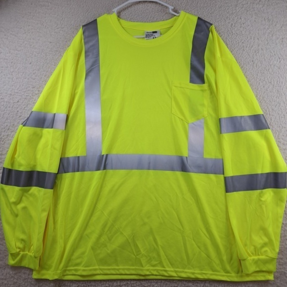 CORNER STONES NEON YELLOW HIGH VISIBILITY SAFETY T-SHIRT SZ 4XL NWOT